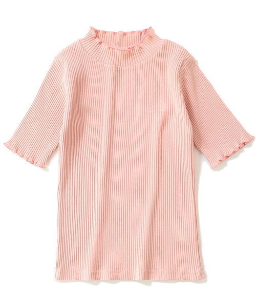 devirock（デビロック）の「リブハーフスリーブTシャツ（Tシャツ/カットソー・キッズ・杢グレー/オフホワイト/イエロー系その他/ピンク系その他/レッド系その他/ブラック・100cm/110cm/120cm/130cm/140cm/150cm/160cm）」の18枚目の写真