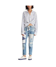 【ラルフローレン】ストライプリネンシャツ　ワイドシルエット　クロップド丈 POLO RALPH LAUREN（ポロ ラルフ ローレン）の「ストライプ