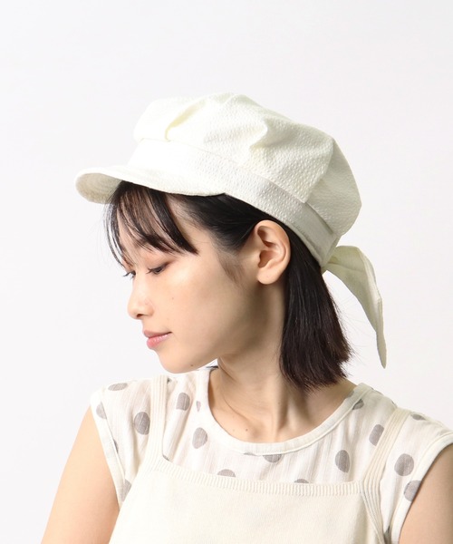 De Seersucker Wo キャップ Salle Seersucker De セール シアサッカーリボンキャスケット Salle Ribbon Bal サルデバル のファッション