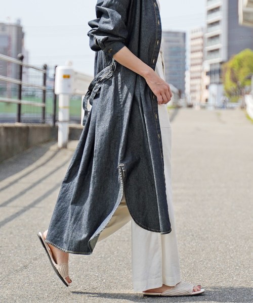 reca(レカ)の「2wayスキッパーデニムシャツワンピース(ワンピース・レディース・ネイビー/サックスブルー/ブルー系その他・M)」の10枚目の写真