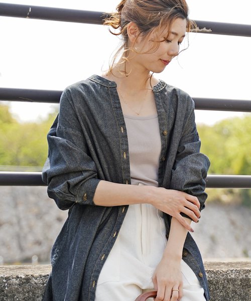 reca(レカ)の「2wayスキッパーデニムシャツワンピース(ワンピース・レディース・ネイビー/サックスブルー/ブルー系その他・M)」の11枚目の写真