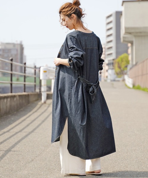 reca(レカ)の「2wayスキッパーデニムシャツワンピース(ワンピース・レディース・ネイビー/サックスブルー/ブルー系その他・M)」の13枚目の写真