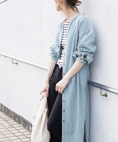 reca(レカ)の「2wayスキッパーデニムシャツワンピース(ワンピース・レディース・ネイビー/サックスブルー/ブルー系その他・M)」の16枚目の写真