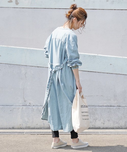 reca(レカ)の「2wayスキッパーデニムシャツワンピース(ワンピース・レディース・ネイビー/サックスブルー/ブルー系その他・M)」の17枚目の写真