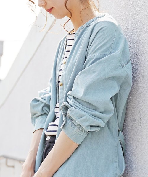 reca(レカ)の「2wayスキッパーデニムシャツワンピース(ワンピース・レディース・ネイビー/サックスブルー/ブルー系その他・M)」の18枚目の写真