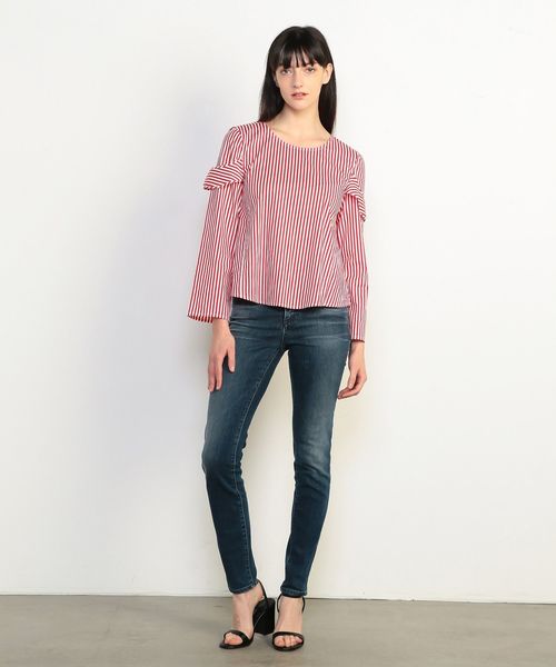 ARMANI EXCHANGE(アルマーニエクスチェンジ)の「【A|Xアルマーニ エクスチェンジ】ピンストライプ ブラウス(シャツ/ブラウス・レディース・ブラック/レッド・SMALL/MEDIUM/X-SMALL)」の15枚目の写真