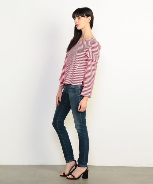 ARMANI EXCHANGE(アルマーニエクスチェンジ)の「【A|Xアルマーニ エクスチェンジ】ピンストライプ ブラウス(シャツ/ブラウス・レディース・ブラック/レッド・SMALL/MEDIUM/X-SMALL)」の13枚目の写真