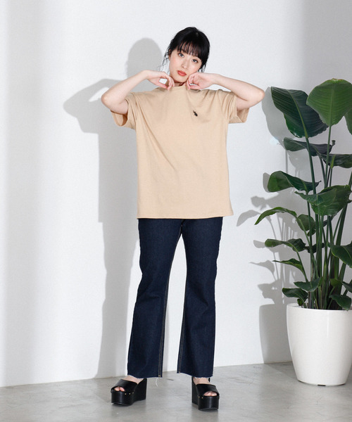 U.S. POLO ASSN.（ユーエスポロアッスン）の「∴WEGO/U.S. POLO ASSN.別注ワンポイントTシャツ（Tシャツ/カットソー・レディース・ピンク/ベージュ/パープル/ホワイト/ブラック/ネイビー/グリーン/パープル系その他/ワイン・FREE）」の14枚目の写真