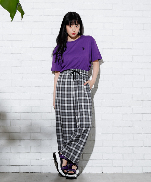 U.S. POLO ASSN.（ユーエスポロアッスン）の「∴WEGO/U.S. POLO ASSN.別注ワンポイントTシャツ（Tシャツ/カットソー・レディース・ピンク/ベージュ/パープル/ホワイト/ブラック/ネイビー/グリーン/パープル系その他/ワイン・FREE）」の18枚目の写真