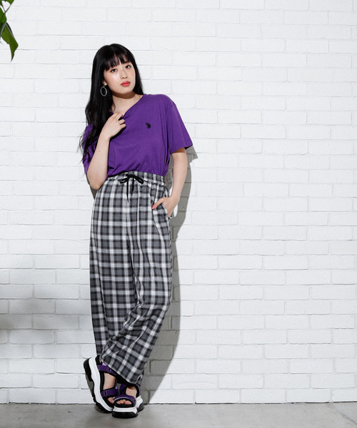 U.S. POLO ASSN.（ユーエスポロアッスン）の「∴WEGO/U.S. POLO ASSN.別注ワンポイントTシャツ（Tシャツ/カットソー・レディース・ピンク/ベージュ/パープル/ホワイト/ブラック/ネイビー/グリーン/パープル系その他/ワイン・FREE）」の20枚目の写真