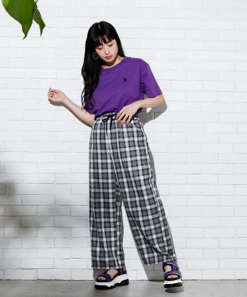 U.S. POLO ASSN.（ユーエスポロアッスン）の「∴WEGO/U.S. POLO ASSN.別注ワンポイントTシャツ（Tシャツ/カットソー・レディース・ピンク/ベージュ/パープル/ホワイト/ブラック/ネイビー/グリーン/パープル系その他/ワイン・FREE）」の13枚目の写真