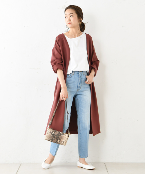 DouDou（ドゥドゥ）の「アシメネックT（Tシャツ/カットソー・レディース・オフホワイト/スミクロ/ベージュ/グレイッシュベージュ・FREE）」の7枚目の写真