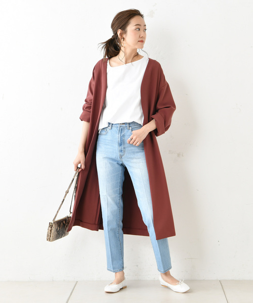 DouDou（ドゥドゥ）の「アシメネックT（Tシャツ/カットソー・レディース・オフホワイト/スミクロ/ベージュ/グレイッシュベージュ・FREE）」の9枚目の写真