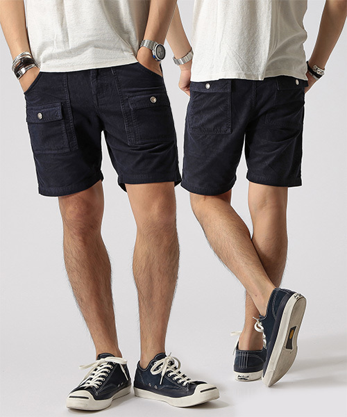 BEAMS(ビームス)の「○BEAMS / S/L コーデュロイ ショーツ(カーゴパンツ・メンズ・オレンジ/ロイヤルブルー/ネイビー・X-LARGE/MEDIUM/SMALL/LARGE)」の1枚目の写真