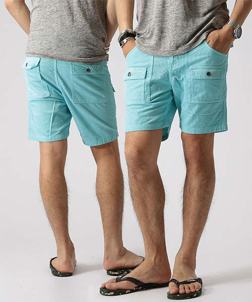 BEAMS(ビームス)の「○BEAMS / S/L コーデュロイ ショーツ(カーゴパンツ・メンズ・オレンジ/ロイヤルブルー/ネイビー・X-LARGE/MEDIUM/SMALL/LARGE)」の2枚目の写真