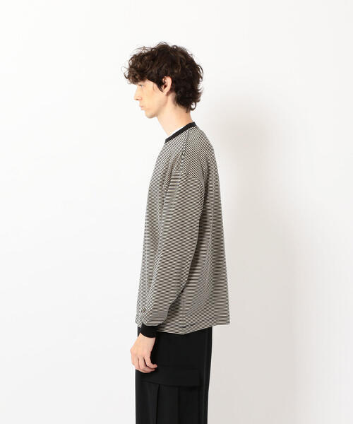 Steven Alan（スティーブンアラン）の「＜Steven Alan＞ LIGHT HI-DENS BORDER RINGER TEE/Tシャツ（Tシャツ/カットソー・メンズ・ダークブラウン/ケリー/ナチュラル・LARGE/SMALL/MEDIUM/X-LARGE）」の6枚目の写真
