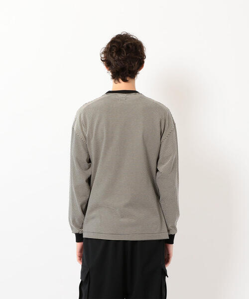 Steven Alan（スティーブンアラン）の「＜Steven Alan＞ LIGHT HI-DENS BORDER RINGER TEE/Tシャツ（Tシャツ/カットソー・メンズ・ダークブラウン/ケリー/ナチュラル・LARGE/SMALL/MEDIUM/X-LARGE）」の5枚目の写真