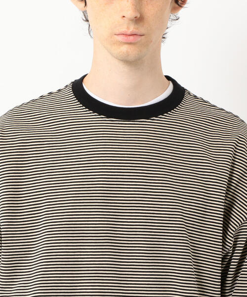 Steven Alan（スティーブンアラン）の「＜Steven Alan＞ LIGHT HI-DENS BORDER RINGER TEE/Tシャツ（Tシャツ/カットソー・メンズ・ダークブラウン/ケリー/ナチュラル・LARGE/SMALL/MEDIUM/X-LARGE）」の10枚目の写真