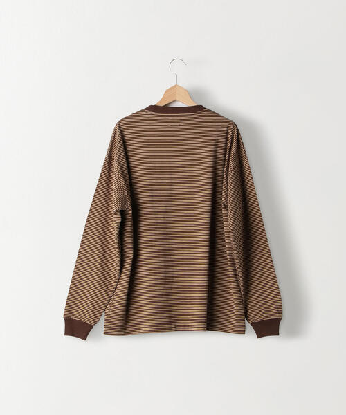 Steven Alan（スティーブンアラン）の「＜Steven Alan＞ LIGHT HI-DENS BORDER RINGER TEE/Tシャツ（Tシャツ/カットソー・メンズ・ダークブラウン/ケリー/ナチュラル・LARGE/SMALL/MEDIUM/X-LARGE）」の12枚目の写真