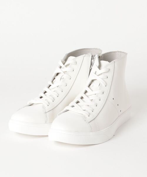 mio notis(ミオノティス)の「レザーハイカットスニーカー(スニーカー・レディース・ホワイト/シルバー/ライトグレー・35/36/37/38/39)」の2枚目の写真