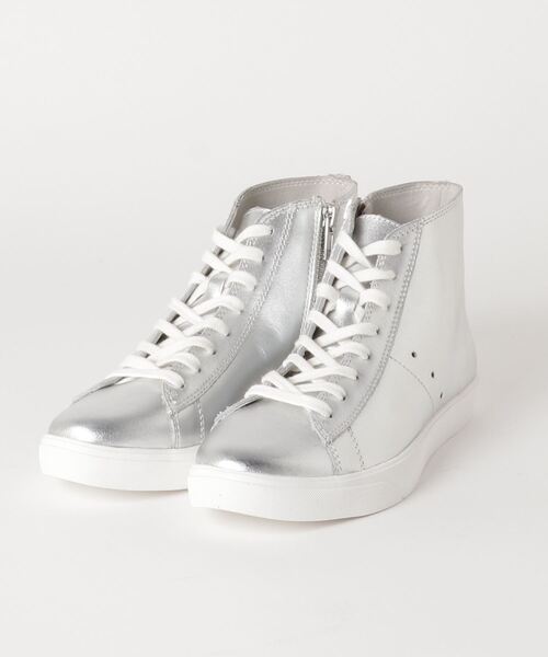 mio notis(ミオノティス)の「レザーハイカットスニーカー(スニーカー・レディース・ホワイト/シルバー/ライトグレー・35/36/37/38/39)」の3枚目の写真