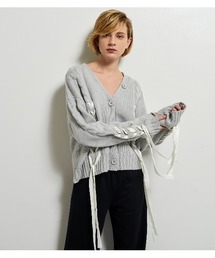LE CIEL BLEU | Laceup Cable Knit Cardigan(ニット/セーター)