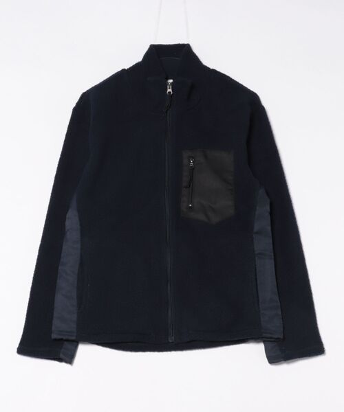 PARKS TOKYO SELECT（パークストウキョウセレクト）の「【BS】シープボアジャケット（胸ポケット付）（ブルゾン・メンズ・ネイビー/ベージュ/ブラック/オフホワイト・LARGE/MEDIUM）」の2枚目の写真