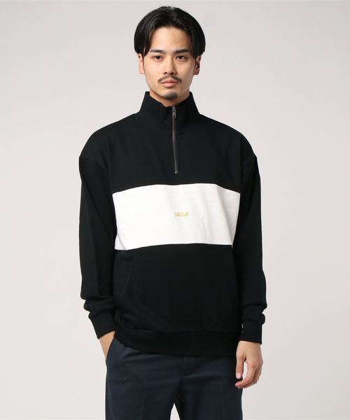 UCLA（ユーシーエルエー）の「UCLA ハーフジップ 切替 トレーナー (M1)（スウェット・メンズ・ホワイト/ブラック/ベージュ・MEDIUM/LARGE/X-LARGE）」の13枚目の写真