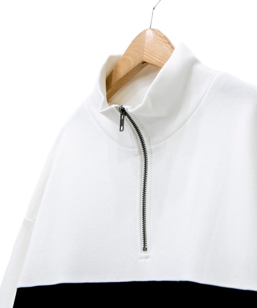 UCLA（ユーシーエルエー）の「UCLA ハーフジップ 切替 トレーナー (M1)（スウェット・メンズ・ホワイト/ブラック/ベージュ・MEDIUM/LARGE/X-LARGE）」の22枚目の写真