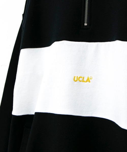 UCLA（ユーシーエルエー）の「UCLA ハーフジップ 切替 トレーナー (M1)（スウェット・メンズ・ホワイト/ブラック/ベージュ・MEDIUM/LARGE/X-LARGE）」の15枚目の写真