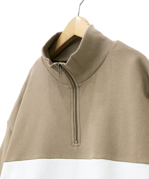 UCLA（ユーシーエルエー）の「UCLA ハーフジップ 切替 トレーナー (M1)（スウェット・メンズ・ホワイト/ブラック/ベージュ・MEDIUM/LARGE/X-LARGE）」の12枚目の写真