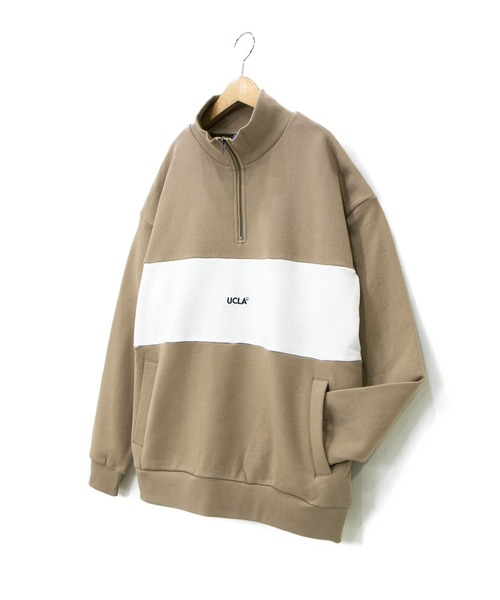 UCLA（ユーシーエルエー）の「UCLA ハーフジップ 切替 トレーナー (M1)（スウェット・メンズ・ホワイト/ブラック/ベージュ・MEDIUM/LARGE/X-LARGE）」の11枚目の写真
