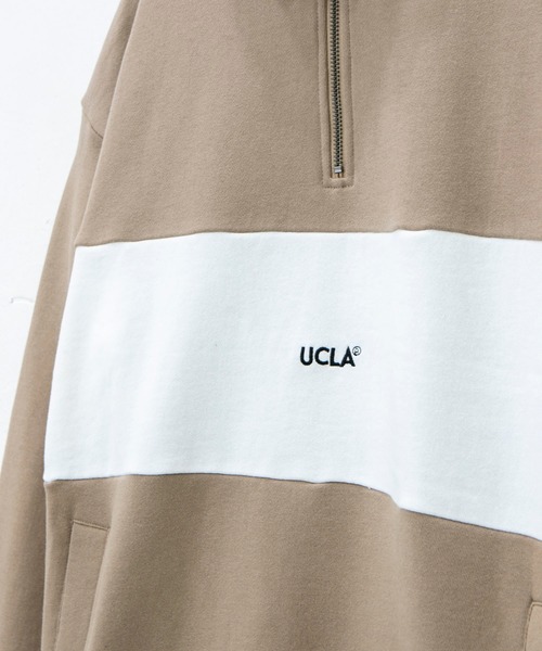 UCLA（ユーシーエルエー）の「UCLA ハーフジップ 切替 トレーナー (M1)（スウェット・メンズ・ホワイト/ブラック/ベージュ・MEDIUM/LARGE/X-LARGE）」の10枚目の写真