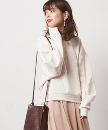 natural couture | 立体ワントーン刺繍裏起毛プルオーバー(スウェット)