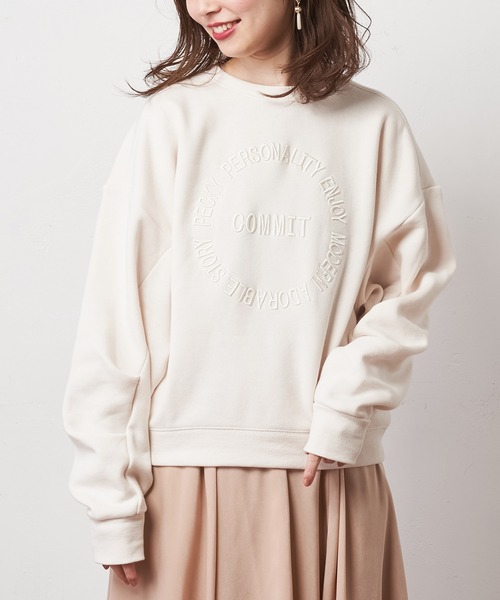 natural couture（ナチュラルクチュール）の「立体ワントーン刺繍裏起毛プルオーバー（スウェット・レディース・ベージュ/オフホワイト/グリーン系その他/スミクロ・FREE）」の20枚目の写真