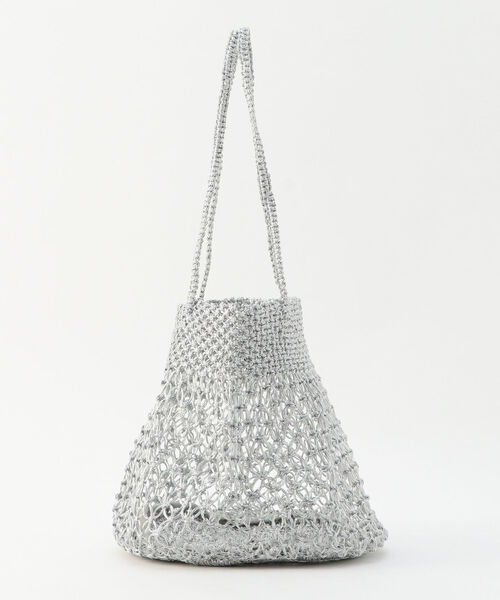 NOLLEY’S(ノーリーズ)の「【BAGMATI/バグマティ】メタリック編みミニバッグ(かごバッグ・レディース・ブラック/シルバー・FREE)」の7枚目の写真