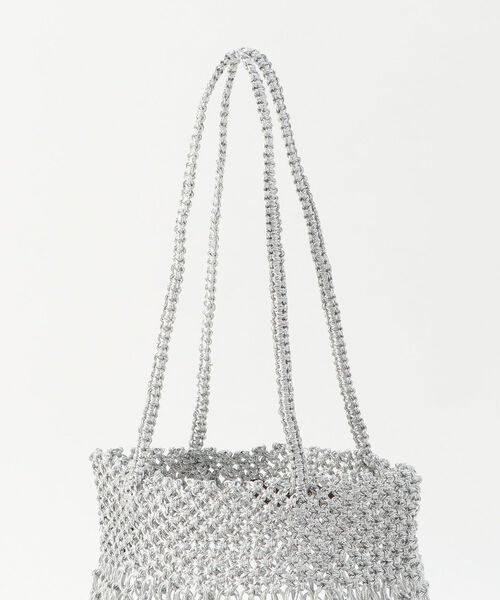 NOLLEY’S(ノーリーズ)の「【BAGMATI/バグマティ】メタリック編みミニバッグ(かごバッグ・レディース・ブラック/シルバー・FREE)」の6枚目の写真
