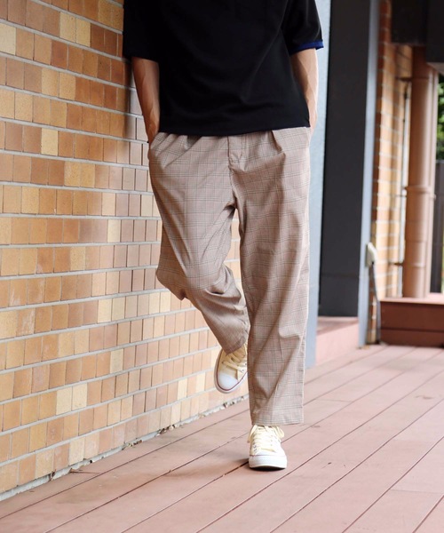 Blue Standard (ブルースタンダード)の「【BLUE STANDARD】チェックパンツ ワイドシルエット イージーパンツ仕様(その他パンツ・メンズ・ベージュ/ネイビー/グレー/イエロー・MEDIUM/LARGE/X-LARGE)」の4枚目の写真