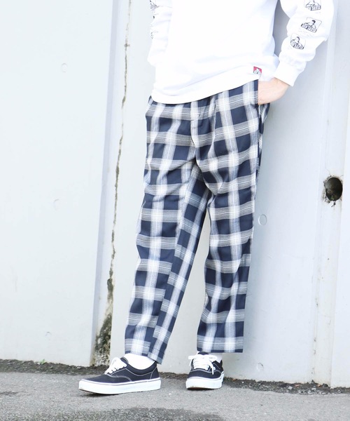 Blue Standard (ブルースタンダード)の「【BLUE STANDARD】チェックパンツ ワイドシルエット イージーパンツ仕様(その他パンツ・メンズ・ベージュ/ネイビー/グレー/イエロー・MEDIUM/LARGE/X-LARGE)」の22枚目の写真