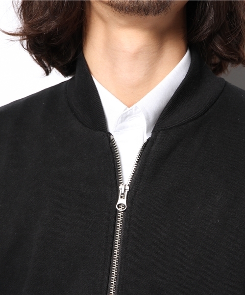 WEGO（ウィゴー）の「WEGO/スウェットMA-1（ミリタリージャケット・メンズ・ブラック/ネイビー/グレー・MEDIUM/LARGE）」の4枚目の写真