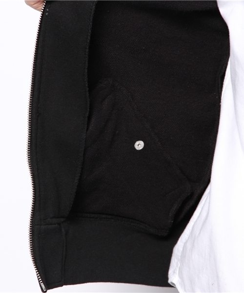 WEGO（ウィゴー）の「WEGO/スウェットMA-1（ミリタリージャケット・メンズ・ブラック/ネイビー/グレー・MEDIUM/LARGE）」の7枚目の写真