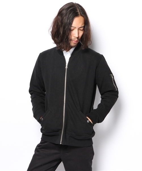 WEGO（ウィゴー）の「WEGO/スウェットMA-1（ミリタリージャケット・メンズ・ブラック/ネイビー/グレー・MEDIUM/LARGE）」の15枚目の写真