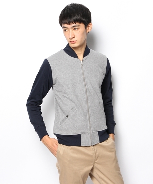 WEGO（ウィゴー）の「WEGO/スウェットMA-1（ミリタリージャケット・メンズ・ブラック/ネイビー/グレー・MEDIUM/LARGE）」の17枚目の写真