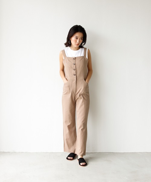 Auntie Rosa Holiday(アンティローザホリデー)の「フロントボタンオーバーオール(サロペット/オーバーオール・レディース・ブラック/モカ/ナチュラル・FREE)」の8枚目の写真