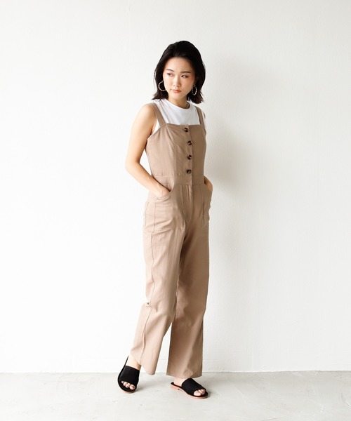 Auntie Rosa Holiday(アンティローザホリデー)の「フロントボタンオーバーオール(サロペット/オーバーオール・レディース・ブラック/モカ/ナチュラル・FREE)」の9枚目の写真
