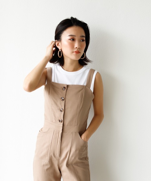Auntie Rosa Holiday(アンティローザホリデー)の「フロントボタンオーバーオール(サロペット/オーバーオール・レディース・ブラック/モカ/ナチュラル・FREE)」の10枚目の写真