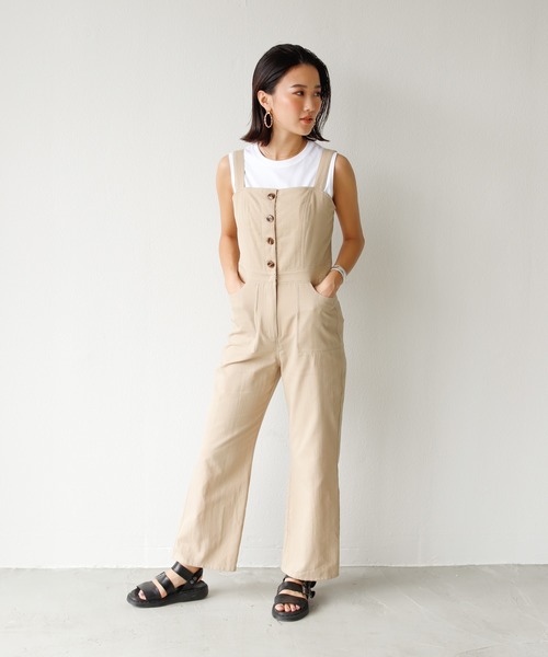 Auntie Rosa Holiday(アンティローザホリデー)の「フロントボタンオーバーオール(サロペット/オーバーオール・レディース・ブラック/モカ/ナチュラル・FREE)」の14枚目の写真