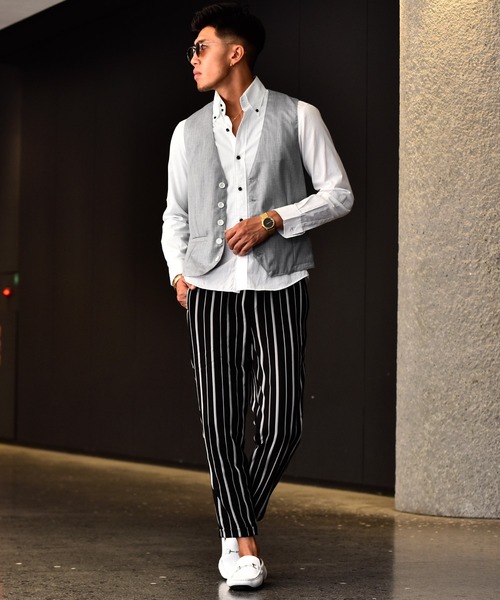 JOKER（ジョーカー）の「かすれ織りジレ フォーマル【セットアップ対象アイテムあり】（ベスト・メンズ・ベージュ/チャコール/グレー・XL/L/M）」の6枚目の写真