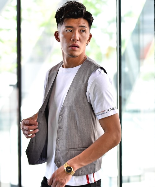 JOKER（ジョーカー）の「かすれ織りジレ フォーマル【セットアップ対象アイテムあり】（ベスト・メンズ・ベージュ/チャコール/グレー・XL/L/M）」の18枚目の写真