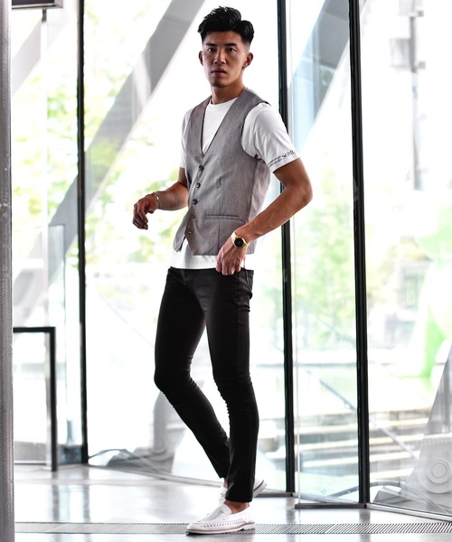 JOKER（ジョーカー）の「かすれ織りジレ フォーマル【セットアップ対象アイテムあり】（ベスト・メンズ・ベージュ/チャコール/グレー・XL/L/M）」の22枚目の写真